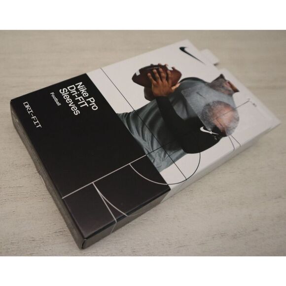 Nike Pro Unisex Sz L/XL Black/White Dri-Fit Compression Football Arm Sleeves - Picture 3 of 4